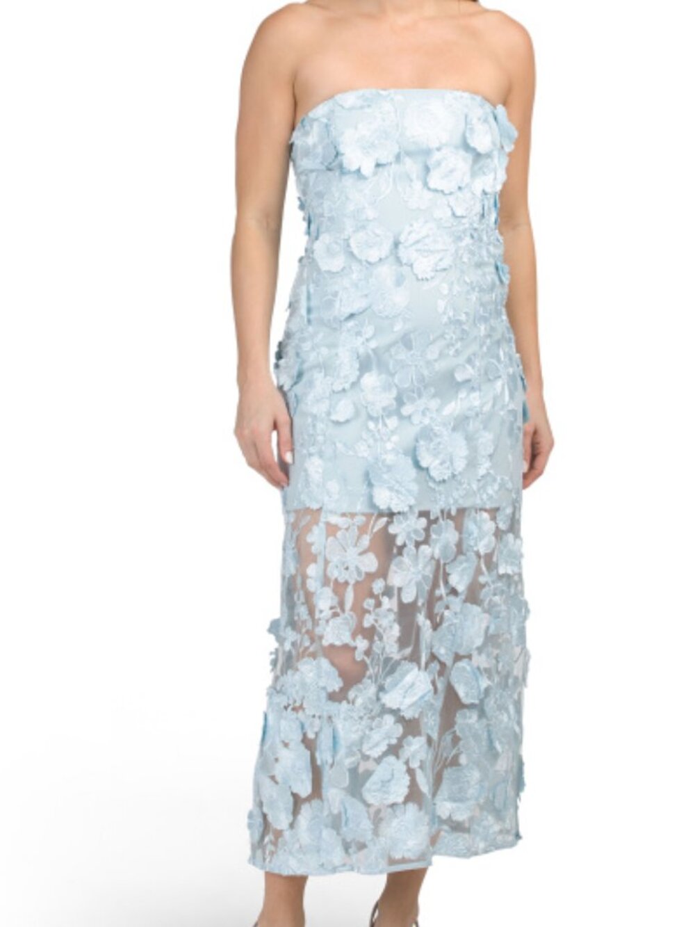 Endless Rose Srapless Floral Embroidered Maxi Dress